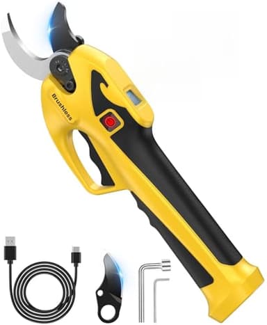 Sécateur Électrique Sans fil, 23mm Sécateur Électrique & 600 W Moteur Sans Balais & écran LED, Rechargeable par USB-C, Autonomie Longue Durée,Idéal pour Le jardin, Les Branches et Les Arbres Fruitiers