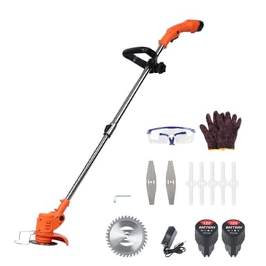 Debroussailleuse Electrique sans Fil, débroussailleuses avec Tige télescopique, Coupe Bordure avec 2 x 2000mAh Batteries (12V 2.0Ah), 1 Chargeur