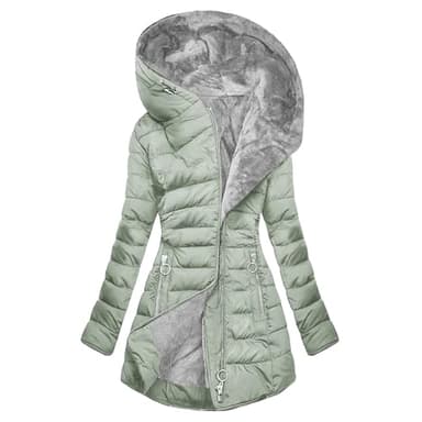 RLEHJN Manteau Femme Capuche D'hiver Parka Veste Polaire Chaude Femmes Doudoune Mi Longue Femme Hiver Blousons En Coton À Capuche Avec Fermeture À Glissière Outwear Avec Zippé Et Poches