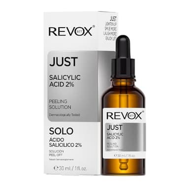 REVOX B77 - Just Salicylic Acid 2%, 30 ml, Sérum À L'Acide Salicylique, Peeling Visage, Pour Peaux Grasses, Mixtes Et Acnéiques, Exfoliant Qui Nettoie En Profondeur Les Pores, Régule L'Excès De Sébum