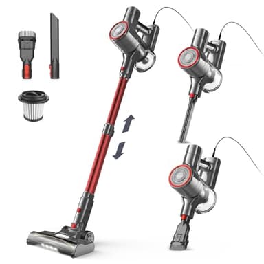 Aspirateur balai avec fil sans sac 6 en 1 600 W & aspirateur à main, cable de 6 m, 23Kpa de puissance d'aspiration, aspirateur balai filaire Vacuum Cleaner pour sols durs tapis, petit léger silencieux