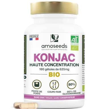 Konjac BIO Extra Fort | 526,5 mg Glucomannane | 180 Gélules