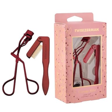 Tweezerman Coffret pour cils avec recourbe-cils et peigne à cils, coffret cadeau, Vintage Rose