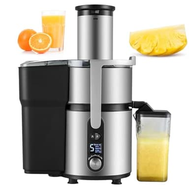 Extracteur De Jus Centrifuge Professionnel – 1250 W, Goulotte De 84 mm Pour Une Extraction En Grande Quantité, Rendement Élevé, 5 Vitesses, Nettoyage Facile, Idéal Pour Les Bars À Jus