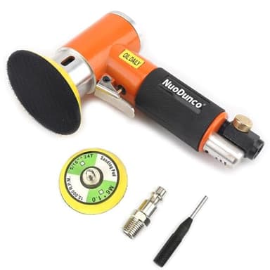 Mini Ponceuse excentrique à air comprimé 50 mm / 75mm, NuoDunco Ponceuse Orbitale Air Sander 2" / 3" Petit Ponceuse Pneumatique Orbitale