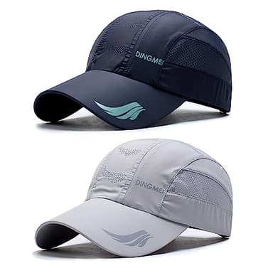 AYPOW Lot de 2 Baseball à Séchage Rapide Homme Femme, Casquette de Baseball Sport été Unisex avec Boucle réglable, Séchage Rapide Chapeau de Soleil Lègére Respirant