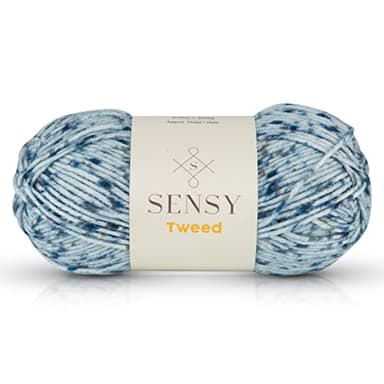 Sensy Tweed Pelote de laine 100 g 200 m Calibre 4 Bleu