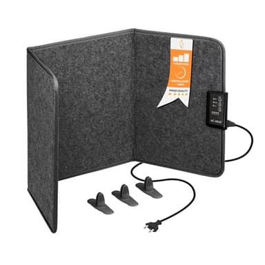 Mi-Heat Panneau Chauffant bureau Infrarouge Pliable (260W) – Chauffage Sous Bureau Silencieux pour Télétravail – Radiateur d'Appoint pour Jambes et Pieds Électrique Gris