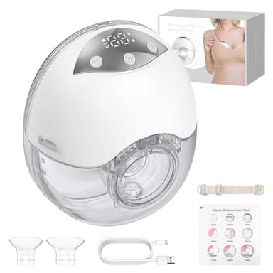 YGiTK Tire Lait Électrique Main Libre 2 Pièces, 4 Modes et 12 Niveaux de Succion, Pompe à Lait Électrique Portable Silencieuse avec Batterie Rechargeable 24mm pour Maman, Discrète et Pratique