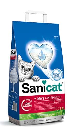 Sanicat - Litière Classic parfum Aloe Vera, Contrôle des odeurs pendant 7 jours, Absorption rapide, Produit de haute qualité pour l’hygiène de votre animal, Format : 4 L