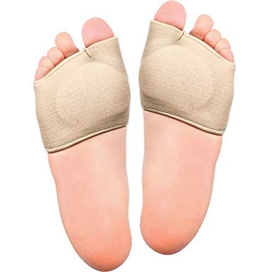 Métatarsiens Coussinets Manchon, Avant-Pied avec Gel Semelle, Demi-Chaussette pour Soulager les Métatarsalgies, Douleurs (2 Pièces, Beige)