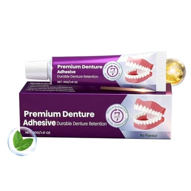 Colle Dentaire Extra Forte Thermoplastique, 40g Adhésif pour Prothèse Dentaire, Adhésif Thermoplastique pour Prothèses Dentaires, Fixation Longue Durée Confortable, Facile À Appliquer pour Usage