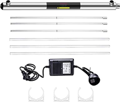 Geekpure Système de filtre à eau pour toute la maison - Purificateur d’eau UV 55 W avec 3 filtres UV + 3 manchons de quartz (12 GPM)