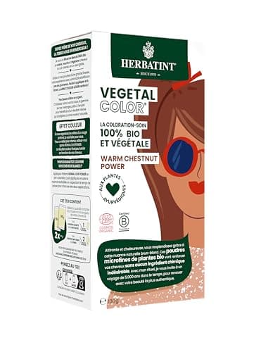 Herbatint Vegetal Color - Coloration végétale 100% naturelle et bio, WARM CHESTNUT POWER - Châtain Chaud 100 grammes