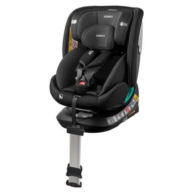 XOMAX G409 - Siège enfant rotatif à 360° - Pied ISOFIX - Évolutif - 0-36 kg - 0-12 ans - Groupe 0+/1/2/3 - Harnais 5 points - Harnais 3 points - Housse lavable - ECE R129