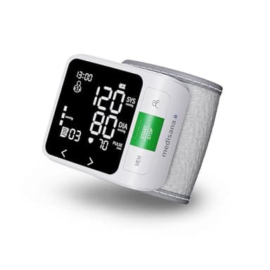 medisana BW 360 connect tensiomètre à poignet, tensiometre connecté et pulsomètre avec application Bluetooth, échelle de feux tricolores, et fonction mémoire, avec box de rangement