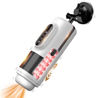 Masturbâteur Homme Mains Libres avec 10 Vibration et 5 D'aspiration & 5 Télescopiques & Chauffage & Voix, Appareils Masturbateurs Automatique Cup Vaginette Ultra Réaliste Électrique Sex Toys Masculin