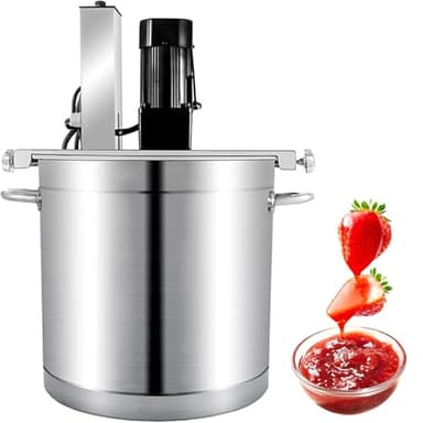 Mélangeur électrique automatique pour confitures et sauces, 20 l, équipement professionnel avec cuve, batteur, mixeur et racleur à 4 lames, pour la fabrication de confitures, sauces, garnitu