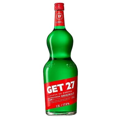 GET 27 Liqueur de Menthe Poivrée, 17,9 % Vol, 150cL / 1.5L, Cocktail Digestif Liqueur de Menthe Fraîche