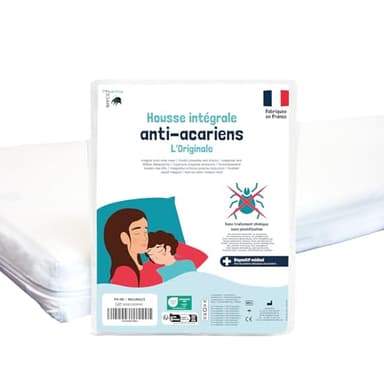 PharmaHousse - Housse Anti-acariens intégrale pour Matelas - Dispositif médical - Garantie 10 Ans - sans Traitement ni plastification - Fabriquée en France