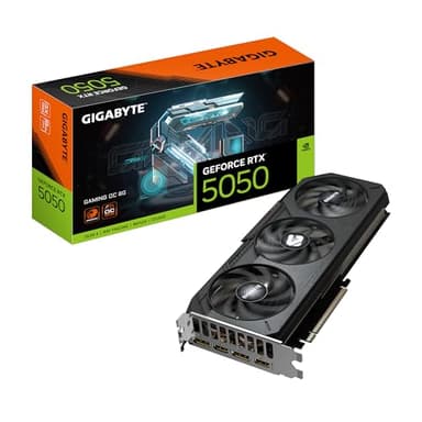 GIGABYTE GeForce RTX 5050 Gaming OC 8G Carte Graphique - 8GB GDDR6, 128bit, PCI-E 5.0, 2632MHz Fréquence du cœur, 2 x DP, 2 x HDMI, NVIDIA DLSS 4, GV-N5050GAMING OC-8GD