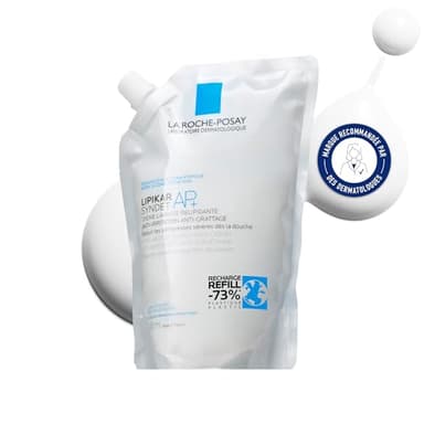 LRP Lipikar Syndet AP+, Crème Lavante Relipidante Anti-Irritations Apaise, Enrichie en Niacinamide & Beurre de Karité, Pour Peaux Sèches à Tendance à l'Eczéma Atopique, Éco-Recharge 400 ml