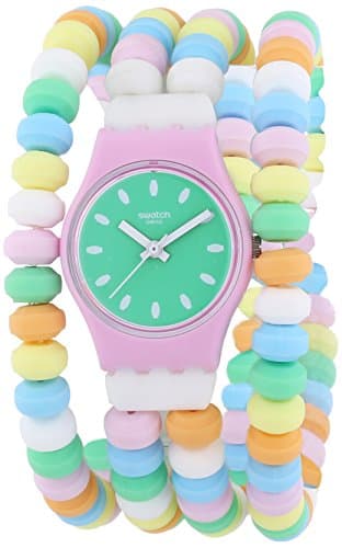 Swatch Montre-Bracelet analogique à Quartz pour Femme XS Caramellisima LP135B, Multicolore/Vert, Sport