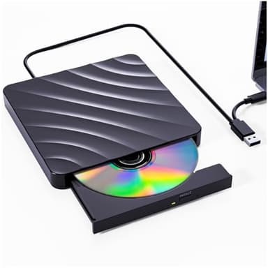 Lecteur CD DVD Externe pour PC, USB 3.0 Graveur DVD Externe Optiques Externes -/+ RW Drive, Lecture Rapide Lecteur dvd USB pour Windows, Mac OS, Linux, Ordinateur Portable, iMac, MacBook, Desktop