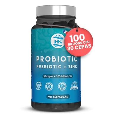 Probiotiques et Prébiotiques - 100 milliards d'UFC - 30 souches bactériennes Prébiotiques et probiotiques avec zinc + inuline pour le soutien immunitaire Probiotique Flore Intestinale (90)