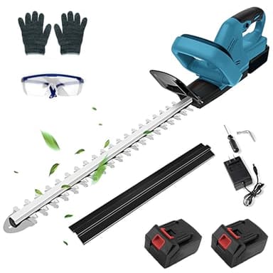 Taille Haies électrique, Taille Haie Batterie 21V, 20 Pouces Taille Haie sans Fil avec Batterie et Chargeur, Espacement Dentaire De 15 Mm,Taille Haie pour Jardin, Pelouse, Arbustes,Gazon (2 Batteries)