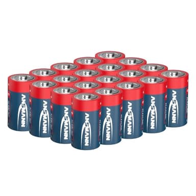 ANSMANN Piles alcalines Mono D 1,5V (lot de 20) – Piles LR20 étanches et à longue durée de vie – Piles puissantes pour jouets, lampes torches, radios, articles de modélisme, etc.