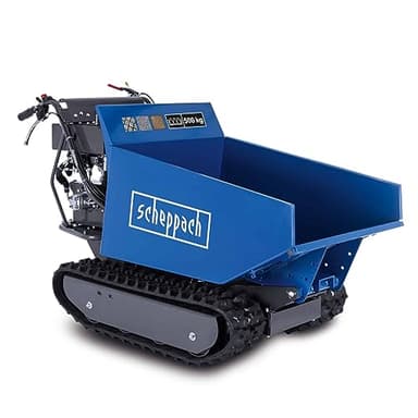 Scheppach DP6600 Dumper à chaîne à essence - Charge maximale : 500 kg - Moteur à essence 4 temps avec 8 CV et 270 cm³ - 3 vitesses avant/1 marche arrière - Entraînement par chaîne/inclinaison jusqu'à