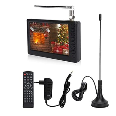 ciciglow TV Portable, 5 Pouces 1920 * 1280 Mini TV Portable Petite Television Analogique avec Batterie 1500mAh pour Cuisine, Chambre, Caravane