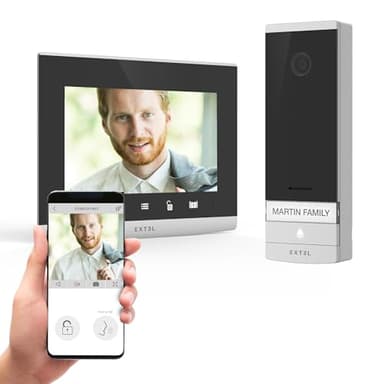 EXTEL Visiophone filaire connecté Extel Connect 2 ultra plat facile a installer connecté smartphone ou depuis votre moniteur 7' tactile vision nocturne wifi