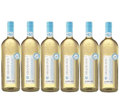Grand Sud - Vin Blanc désalcoolisé, Chardonnay sans alcool (6 x 1 L)