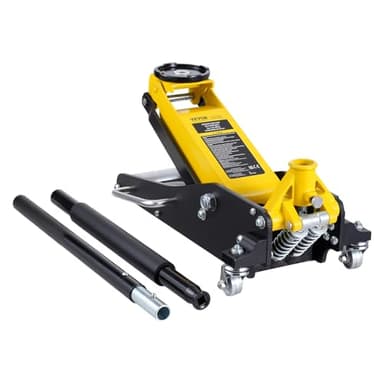 VEVOR Cric Rouleur 2 tonnes, Cric de Plancher Hydraulique à Profil Bas, Hauteur de Levage 80-370 mm, en Acier et Alu Robuste, Pompe de Levage Rapide à Double Piston, pour Lever Camion SUV Atelier