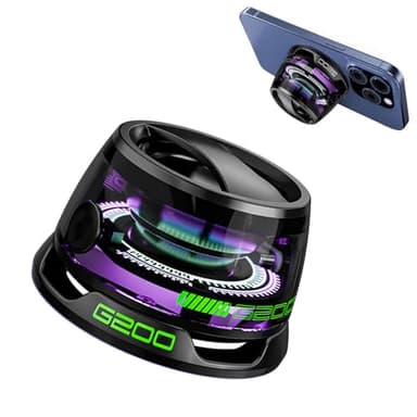 Haut-parleur Bluetooth magnétique, Haut-parleur Bluetooth portable G200 avec lumière de couleur multi-RGB et support de téléphone, Enceinte Bluetooth Magbeat étanche pour les voyages en plein air