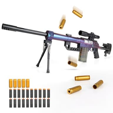 Pistolet Jouet pour Enfants, Pistolet Jouet Electrique avec kit Daccessoires, Mitraillette Enfant Sniper Blaster Gun en Mousse pour 14+