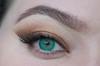 MYSALENS® Lentilles De Contact De Couleur Hidrocor Emerald Emeraude Naturelle très haute opacité Kit De Rangement Boitier Pince applicateur Offert 12 Mois sans correction