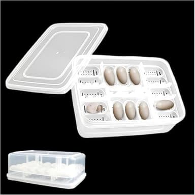 CAASFOOY Boîte d'élevage de reptiles, incubateur d'oeufs de reptiles, boîte à couver pour reptiles - boîte à couver pour élevage d'oeufs de reptiles transparent de (16 grilles)