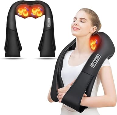 AERLANG Masseur Cervical, Massage Dos et Cou Épaules avec Chauffage,Appareil de Massage Shiatsu Électrique ur Massager Nuque Cervicales Epaule，Cadeaux Pour Maman, Papa, Femmes et Hommes