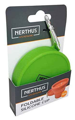 Nerthus Vin Bouquet FIH 455 Gobelet pliable en silicone ML, 1 Unité (Lot de 1), Vert, Rouge