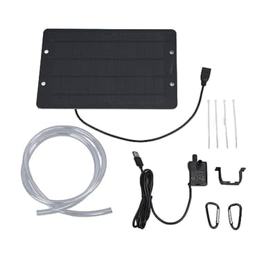 Fontaine Solaire avec Panneau, Pompe à Eau à Panneau USB 6V 10W 240L/h pour Bain D'oiseaux, Pompe de Fontaine Solaire pour Bassin de Jardin, Pompe de Fontaine à Eau Solaire pour étang Extérieur