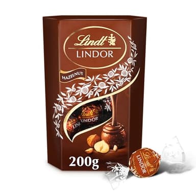 Lindt - Cornet LINDOR - Chocolat aux Noisettes - Cœur Fondant, 200g
