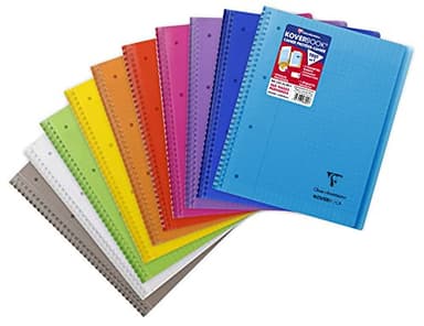 Clairefontaine 396401C Un Cahier à Spirale Koverbook - A4+ 22,5x29,7 cm - 160 Pages Détachables Grands Carreaux - Papier Blanc 90 g - Couverture Polypro Couleur Aléatoire