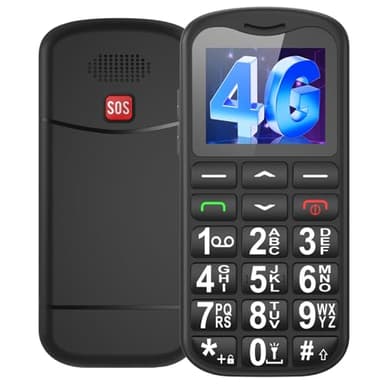 4G Téléphone Portable Senior Débloqué avec Grandes Touches | 1.8" LCD Écran | Haut Volume | Telephone pour Personne Agées avec Bouton SOS | Radio FM| Lampe Torche | Station de Charge | Fente Nano SIM