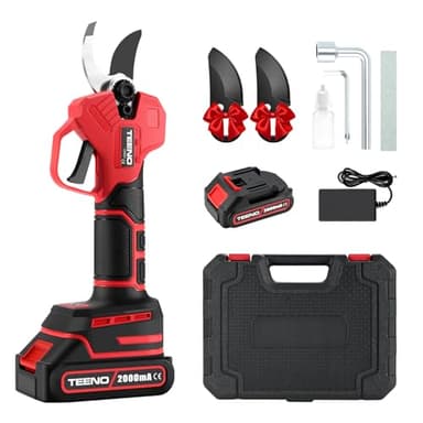 TEENO Sécateur Électrique Sans Fil Brushless,1 * 2000mAh Batteries,Professionnel Sécateur Lame Convient Pour Les Jardins, Les Branches