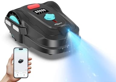 YARDCARE M800Plus Robot Tondeuse sans Fil Périphérique Max 800m², Positionnement GPS + Navigation Visuelle IA, Coupe en U, Retour Automatique Station Charge+APP, Évitement Intelligent des Obstacles