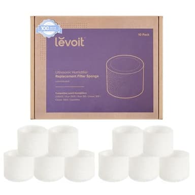 Levoit filtres de Rechange pour humidificateur, compatibles avec Dual150, Dual200S, Classic300(S), LV600S 10 Pack Blanc
