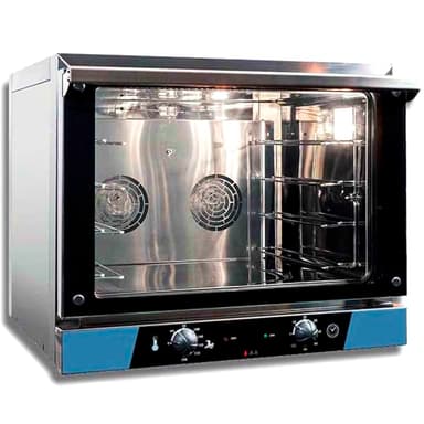 MBH - Four à convection électrique GN1/1 et 48X34 en acier inoxydable avec porte double vitrage, lumière intérieure, avec 4 plateaux en dotation (M.Plus)